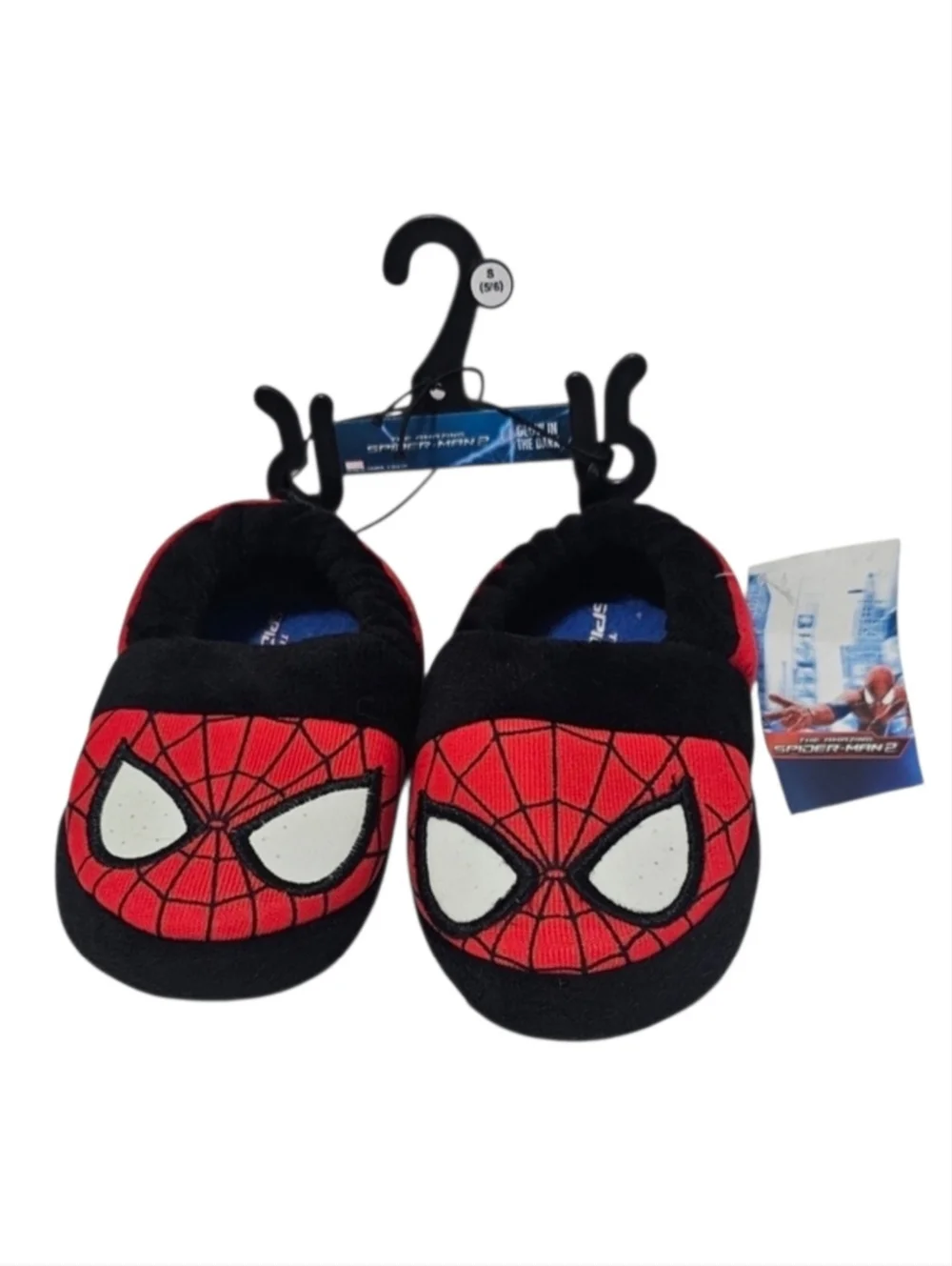Marvel The Amazing Spiderman 2 Glow in The Dark Toddler Slippers Sz S(5/6)